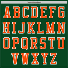 Load image into Gallery viewer, Custom Green Orange-White Bomber Varsity Letterman Zipper Jacket
