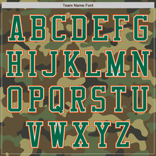 Load image into Gallery viewer, Custom Camo Kelly Green-Orange Bomber Varsity Letterman Salute To Service Zipper Jacket
