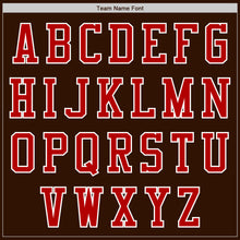 Load image into Gallery viewer, Custom Brown Red-White Bomber Varsity Letterman Zipper Jacket
