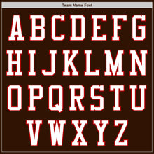 Load image into Gallery viewer, Custom Brown White-Red Bomber Varsity Letterman Zipper Jacket
