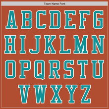 Load image into Gallery viewer, Custom Texas Orange Teal-White Bomber Varsity Letterman Zipper Jacket
