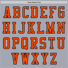 Load image into Gallery viewer, Custom Gray Orange-Black Bomber Varsity Letterman Zipper Jacket
