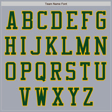 Load image into Gallery viewer, Custom Gray Green-Gold Bomber Varsity Letterman Zipper Jacket
