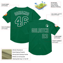 Load image into Gallery viewer, Custom Kelly Green White Mesh Authentic Throwback Baseball Jersey
