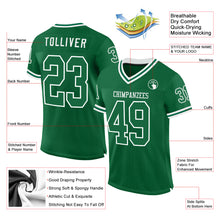 Load image into Gallery viewer, Custom Kelly Green White Mesh Authentic Throwback Football Jersey
