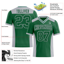 Load image into Gallery viewer, Custom Kelly Green Gray Mesh Authentic Football Jersey
