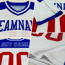 Load image into Gallery viewer, Custom Kelly Green White-Red Mesh Authentic Football Jersey
