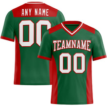 Load image into Gallery viewer, Custom Kelly Green White-Red Mesh Authentic Football Jersey
