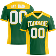 Load image into Gallery viewer, Custom Kelly Green White-Yellow Mesh Authentic Football Jersey
