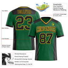 Load image into Gallery viewer, Custom Kelly Green Black-Yellow Mesh Authentic Football Jersey
