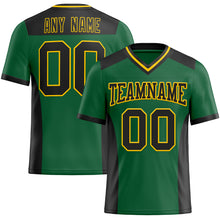 Load image into Gallery viewer, Custom Kelly Green Black-Yellow Mesh Authentic Football Jersey
