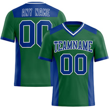 Load image into Gallery viewer, Custom Kelly Green Royal-White Mesh Authentic Football Jersey
