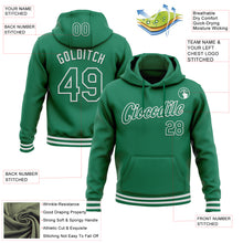 Load image into Gallery viewer, Custom Stitched Kelly Green White Sports Pullover Sweatshirt Hoodie
