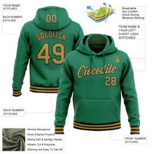 Load image into Gallery viewer, Custom Stitched Kelly Green Old Gold-Black Sports Pullover Sweatshirt Hoodie
