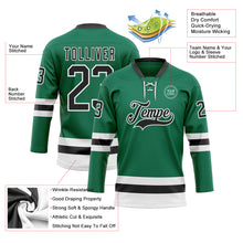 Load image into Gallery viewer, Custom Kelly Green Black-White Hockey Lace Neck Jersey
