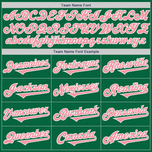 Load image into Gallery viewer, Custom Kelly Green Medium Pink-White Authentic Baseball Jersey
