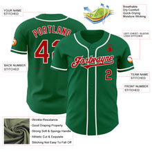 Load image into Gallery viewer, Custom Kelly Green Red-White Authentic Baseball Jersey
