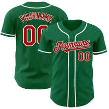 Load image into Gallery viewer, Custom Kelly Green Red-White Authentic Baseball Jersey
