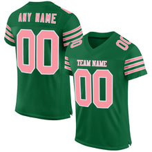 Load image into Gallery viewer, Custom Kelly Green Medium Pink-White Mesh Authentic Football Jersey
