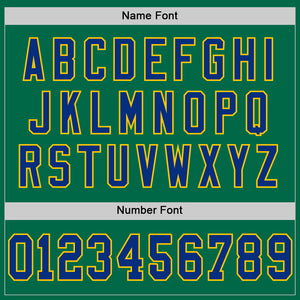 Custom Kelly Green Royal-Yellow Mesh Authentic Football Jersey