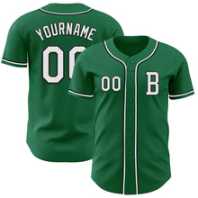 Load image into Gallery viewer, Custom Kelly Green White-Black Authentic Baseball Jersey
