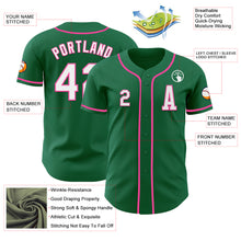 Load image into Gallery viewer, Custom Kelly Green White-Pink Authentic Baseball Jersey
