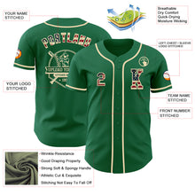 Load image into Gallery viewer, Custom Kelly Green Vintage USA Flag-Cream Authentic Baseball Jersey
