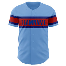 Load image into Gallery viewer, Custom Light Blue Red-Royal Authentic Baseball Jersey
