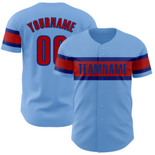 Load image into Gallery viewer, Custom Light Blue Red-Royal Authentic Baseball Jersey
