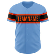 Load image into Gallery viewer, Custom Light Blue Orange-Black Authentic Baseball Jersey
