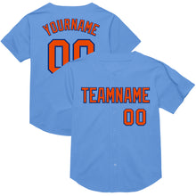 Load image into Gallery viewer, Custom Light Blue Orange-Royal Mesh Authentic Throwback Baseball Jersey
