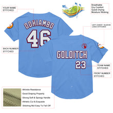 Load image into Gallery viewer, Custom Light Blue Royal-Red Mesh Authentic Throwback Baseball Jersey
