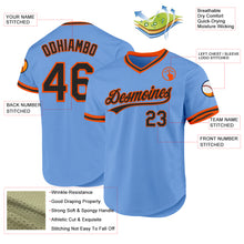 Load image into Gallery viewer, Custom Light Blue Black-Orange Authentic Throwback Baseball Jersey
