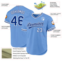 Load image into Gallery viewer, Custom Light Blue Royal-White Authentic Throwback Baseball Jersey
