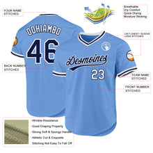 Load image into Gallery viewer, Custom Light Blue Navy-White Authentic Throwback Baseball Jersey
