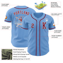 Load image into Gallery viewer, Custom Light Blue Crimson-White Authentic Baseball Jersey
