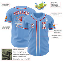 Load image into Gallery viewer, Custom Light Blue White-Red Authentic Baseball Jersey
