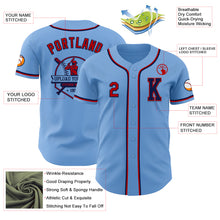 Load image into Gallery viewer, Custom Light Blue Red-Navy Authentic Baseball Jersey
