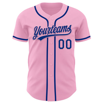 Custom Light Pink Royal Authentic Baseball Jersey