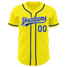 Load image into Gallery viewer, Custom Light Yellow Royal-White Authentic Baseball Jersey
