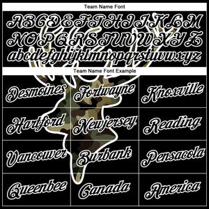 Custom Black Camo-White 3D Animal Deer Hunting Long Sleeve Performance T-Shirt