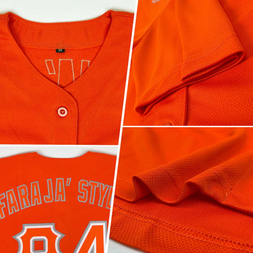 Custom Orange Orange-Gray Authentic Baseball Jersey