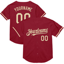 Load image into Gallery viewer, Custom Maroon Cream Mesh Authentic Throwback Baseball Jersey
