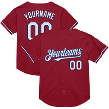 Load image into Gallery viewer, Custom Maroon White-Royal Mesh Authentic Throwback Baseball Jersey
