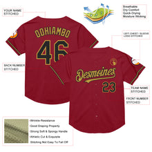 Load image into Gallery viewer, Custom Maroon Black-Old Gold Mesh Authentic Throwback Baseball Jersey
