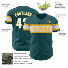 Load image into Gallery viewer, Custom Midnight Green White-Gold Authentic Baseball Jersey
