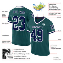 Load image into Gallery viewer, Custom Midnight Green Navy-White Mesh Authentic Throwback Football Jersey
