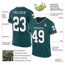 Load image into Gallery viewer, Custom Midnight Green Gray-Black Mesh Authentic Throwback Football Jersey
