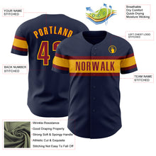 Load image into Gallery viewer, Custom Navy Crimson-Gold Authentic Baseball Jersey
