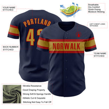 Load image into Gallery viewer, Custom Navy Old Gold-Red Authentic Baseball Jersey
